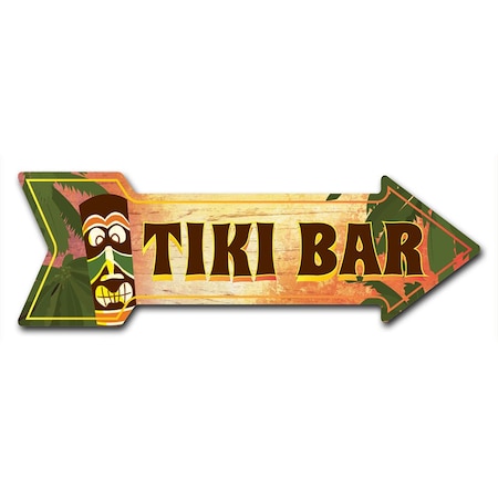 Signmission Tiki Bar 2 Arrow Decal Funny Home Decor 18in Wide D-A-999569